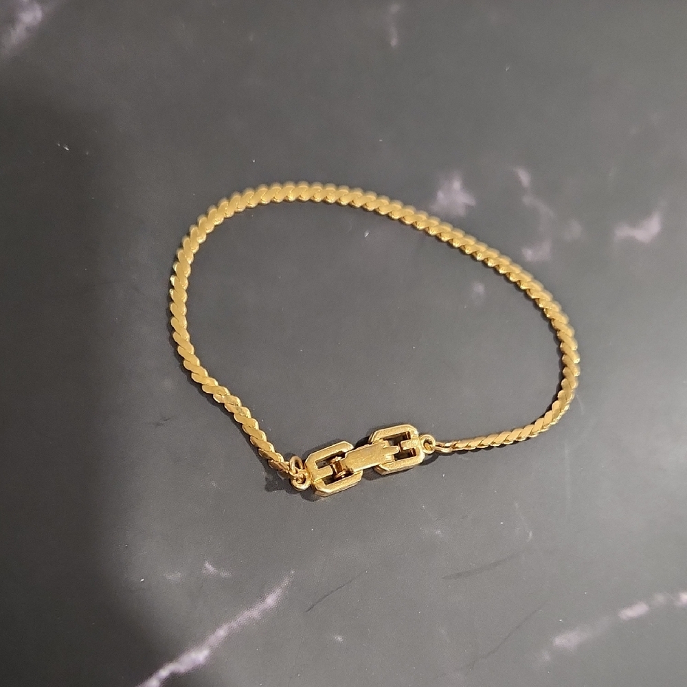 Vintage Givenchy Double G Goldtone Chain Bracelet